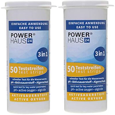 POWERHAUS24 Lot de 2 boîtes de 100 bandelettes de test de l'eau pour oxygène/pH/algues - Publicité POWERHAUS24 Lot de 2 boîtes de 100 bandelettes de test de l'eau pour oxygène/pH/algues - Publicité