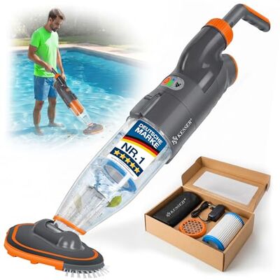 KESSER Aspirateur de piscine avec batterie Aspirateur électrique à main pour piscines Nettoyant de piscine Kit de nettoyage jusqu'à 15 m³ avec housse de protection - Publicité KESSER Aspirateur de piscine avec batterie Aspirateur électrique à main pour piscines Nettoyant de piscine Kit de nettoyage jusqu'à 15 m³ avec housse de protection - Publicité