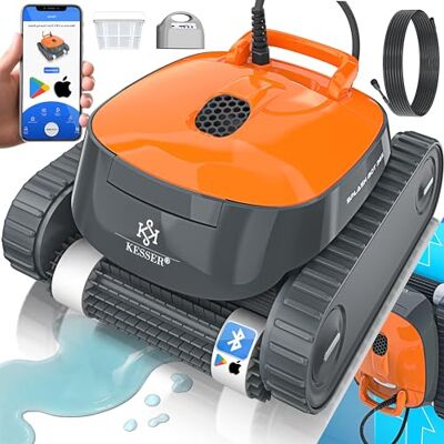 KESSER Robot de piscine pour sol et mur jusqu'à 100 m², nettoyage de ligne d'eau, nettoyeur automatique de piscine avec fonction application et module de commande, aspirateur pour piscine encastrée - Publicité KESSER Robot de piscine pour sol et mur jusqu'à 100 m², nettoyage de ligne d'eau, nettoyeur automatique de piscine avec fonction application et module de commande, aspirateur pour piscine encastrée - Publicité