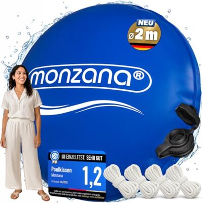 Monzana Coussin de Piscine hivernage XL résistant au Chlore 2m Rond corde, double couture, 6 œillets, coussin gonflable, flottant, eau chlorée, neige, saletés, glace, protection piscine hiver - Publicité Monzana Coussin de Piscine hivernage XL résistant au Chlore 2m Rond corde, double couture, 6 œillets, coussin gonflable, flottant, eau chlorée, neige, saletés, glace, protection piscine hiver - Publicité