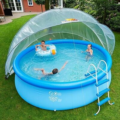 SunnyTent dôme de Piscine Ø 590 cm – abri Piscine Hors Sol Transparent, pour piscines Rondes & rectangulaires, Effet Serre - Publicité SunnyTent dôme de Piscine Ø 590 cm – abri Piscine Hors Sol Transparent, pour piscines Rondes & rectangulaires, Effet Serre - Publicité