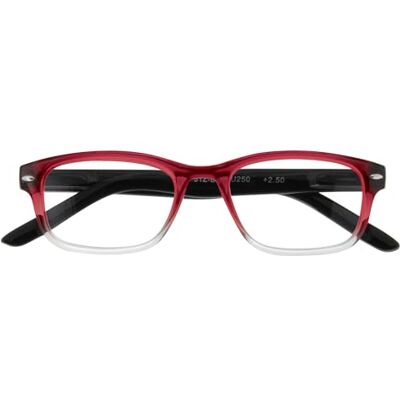 Zippo Lunettes de lecture de, faite avec un cadre de lignes douces, idéale pour les hommes et les femmes, dioptre +1,00, couleur rouge ombragée - Publicité Zippo Lunettes de lecture de, faite avec un cadre de lignes douces, idéale pour les hommes et les femmes, dioptre +1,00, couleur rouge ombragée - Publicité