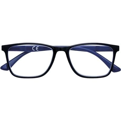 Zippo Lunettes de lecture de, faite avec un cadre de lignes douces, idéale pour les hommes et les femmes, dioptrie +2,50, couleur noire, cannes bleues - Publicité Zippo Lunettes de lecture de, faite avec un cadre de lignes douces, idéale pour les hommes et les femmes, dioptrie +2,50, couleur noire, cannes bleues - Publicité