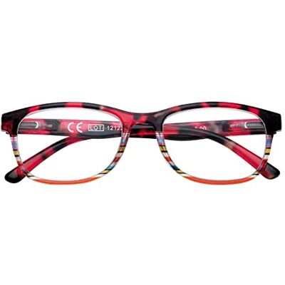 Zippo Lunettes de lecture de à base d'un cadre de lignes douces, idéale pour les hommes et les femmes, dioptrie +1,00, couleur rouge multicolore - Publicité Zippo Lunettes de lecture de à base d'un cadre de lignes douces, idéale pour les hommes et les femmes, dioptrie +1,00, couleur rouge multicolore - Publicité