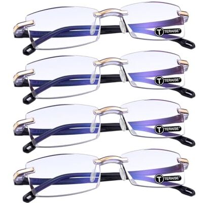 TERAISE 4 Pcs Lunettes De Lecture Homme/Femme De Mode Anti-Bleu Lumière Qualité Lecteurs Diamant Conception De Coupe Anti-Fatigue Pour Les Ordinateur/Téléphone portable Lunettes - Publicité TERAISE 4 Pcs Lunettes De Lecture Homme/Femme De Mode Anti-Bleu Lumière Qualité Lecteurs Diamant Conception De Coupe Anti-Fatigue Pour Les Ordinateur/Téléphone portable Lunettes - Publicité