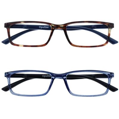 OPULIZE See Lunettes de Lecture Anti-Lumière Bleue Pack de 2 Montures Étroites Charnières à Ressort Améliore le Sommeil Jeux Ordinateur Écailles de Tortue Marron Bleu Hommes Femmes BB9-23 +1.00 - Publicité OPULIZE See Lunettes de Lecture Anti-Lumière Bleue Pack de 2 Montures Étroites Charnières à Ressort Améliore le Sommeil Jeux Ordinateur Écailles de Tortue Marron Bleu Hommes Femmes BB9-23 +1.00 - Publicité