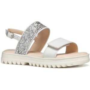 Geox J Sandal Coralie GIR, White/Lt Silver, 28 EU - Publicité Geox J Sandal Coralie GIR, White/Lt Silver, 28 EU - Publicité