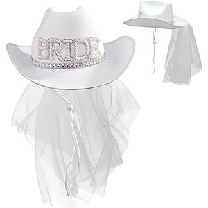 SMELEYOU Bride Cowboy Hat Cowgirl White Cowgirl avec Voile Bride Hat de Mariage Photo de Mariage Costume de Cowboy Chapeau Femme Largeur de Mariage Large pour Le Bachelorette fête - Publicité SMELEYOU Bride Cowboy Hat Cowgirl White Cowgirl avec Voile Bride Hat de Mariage Photo de Mariage Costume de Cowboy Chapeau Femme Largeur de Mariage Large pour Le Bachelorette fête - Publicité