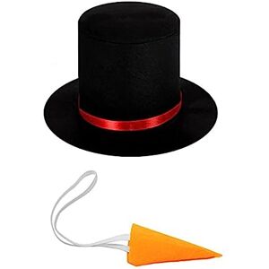 Pjeghbvop Chapeau noir bonhomme de neige chapeau de Noël fête cosplay drôle chapeau nez - Publicité Pjeghbvop Chapeau noir bonhomme de neige chapeau de Noël fête cosplay drôle chapeau nez - Publicité