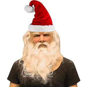 Qianderer Perruque de Père Noël pour adulte Costume de Père Noël Masque réaliste en latex Rouge et blanc Père Noël barbu - Publicité Qianderer Perruque de Père Noël pour adulte Costume de Père Noël Masque réaliste en latex Rouge et blanc Père Noël barbu - Publicité