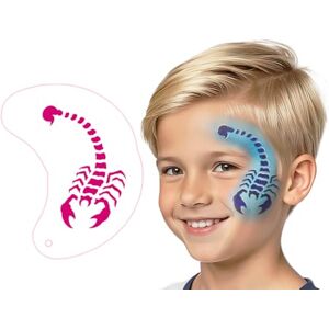 Tytoo Pochoirs de peinture faciale pour enfants, réutilisables et doux pour la peau, pochoirs de maquillage pour enfants, carnaval, Halloween et tatouages à paillettes (scorpion) - Publicité Tytoo Pochoirs de peinture faciale pour enfants, réutilisables et doux pour la peau, pochoirs de maquillage pour enfants, carnaval, Halloween et tatouages à paillettes (scorpion) - Publicité
