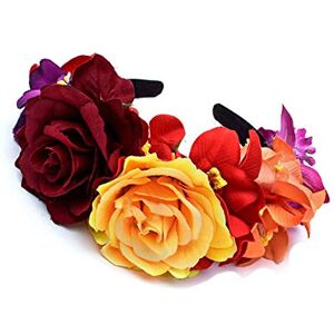 Merroyal Frida Kahlo Couronne de fleurs mexicaine pour la fête des morts, serre-tête Dia de Los Muertos Jaune Taille Unique - Publicité Merroyal Frida Kahlo Couronne de fleurs mexicaine pour la fête des morts, serre-tête Dia de Los Muertos Jaune Taille Unique - Publicité