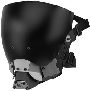 YBJMSFA Cyberpunk Mask Techwear Masque futuriste, noir, lentille anti-buée, costume de jeu de rôle pour Halloween, masque de casque de chevalier - Publicité YBJMSFA Cyberpunk Mask Techwear Masque futuriste, noir, lentille anti-buée, costume de jeu de rôle pour Halloween, masque de casque de chevalier - Publicité