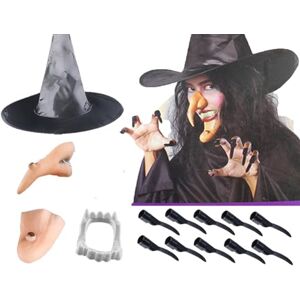 Young Wolf Lot de 5 accessoires de maquillage pour adulte (nez, menton, ongle, dents et chapeau) - Publicité Young Wolf Lot de 5 accessoires de maquillage pour adulte (nez, menton, ongle, dents et chapeau) - Publicité