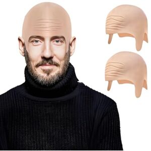 PUERFOCA 2 Pièces Bonnet Chauve en Latex, Perruque Chauve en Latex, perruque de crâne de cuir épais pour Maquillage, Halloween enfants adultes vêtements accessoires - Publicité PUERFOCA 2 Pièces Bonnet Chauve en Latex, Perruque Chauve en Latex, perruque de crâne de cuir épais pour Maquillage, Halloween enfants adultes vêtements accessoires - Publicité