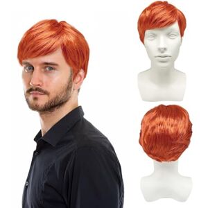 UILYNIU Perruque Homme Ginger Boyband Orange Déguisement Punk Rock Années 60 70 80 Accessoires de Costume pour Fête Musique Carnaval (Orange) - Publicité UILYNIU Perruque Homme Ginger Boyband Orange Déguisement Punk Rock Années 60 70 80 Accessoires de Costume pour Fête Musique Carnaval (Orange) - Publicité