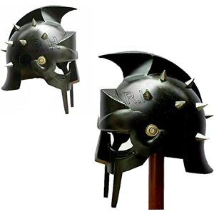 Nautical Replica Hub Casque de gladiateur médiéval en acier 18 Ga Noir - Publicité Nautical Replica Hub Casque de gladiateur médiéval en acier 18 Ga Noir - Publicité