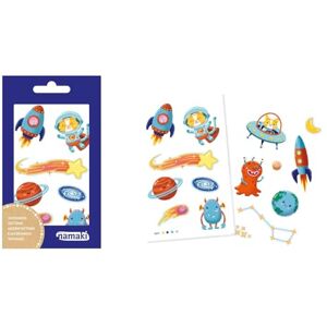 Namaki Tatouages Éphémère Enfants – Mondes Intergalactiques – Encre Végétale, Hypoallergénique, Motifs Colorés - Publicité Namaki Tatouages Éphémère Enfants – Mondes Intergalactiques – Encre Végétale, Hypoallergénique, Motifs Colorés - Publicité