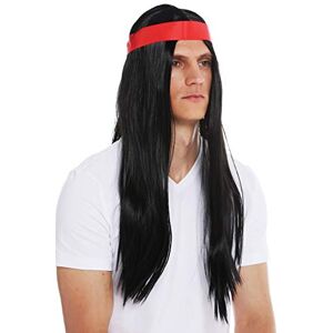WIG ME UP 7093-P103 Perruque Halloween Carnaval Hommes Femmes années 70 Hippie Indien Noir Long Lisse Raie Centrale Bandeau - Publicité WIG ME UP 7093-P103 Perruque Halloween Carnaval Hommes Femmes années 70 Hippie Indien Noir Long Lisse Raie Centrale Bandeau - Publicité