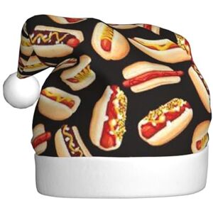 AMINNU Fun Food Hot Dogs Chapeaux de Père Noël, chapeaux de Noël pour adultes, chapeaux de Noël unisexes en peluche, fournitures de fête de Nouvel An - Publicité AMINNU Fun Food Hot Dogs Chapeaux de Père Noël, chapeaux de Noël pour adultes, chapeaux de Noël unisexes en peluche, fournitures de fête de Nouvel An - Publicité