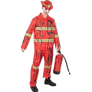 Funidelia Déguisement pompier zombie pour homme Mort-vivant, Halloween, Horreur Déguisement pour Adultes et accessoires pour Halloween, carnaval et fêtes. Taille L Rouge - Publicité Funidelia Déguisement pompier zombie pour homme Mort-vivant, Halloween, Horreur Déguisement pour Adultes et accessoires pour Halloween, carnaval et fêtes. Taille L Rouge - Publicité