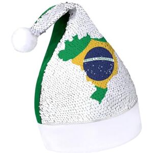 Cmagnifico Chapeau de Noël à paillettes pour adultes, chapeau drapeau du Brésil vert pour diverses fêtes de fin d'année - Publicité Cmagnifico Chapeau de Noël à paillettes pour adultes, chapeau drapeau du Brésil vert pour diverses fêtes de fin d'année - Publicité