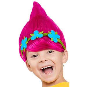 Balinco Perruque Troll pour enfants filles & garçons en rose, turquoise et vert pour compléter le costume de Trolls pour Mardi Gras et Carnaval (rose + couronne de fleurs) - Publicité Balinco Perruque Troll pour enfants filles & garçons en rose, turquoise et vert pour compléter le costume de Trolls pour Mardi Gras et Carnaval (rose + couronne de fleurs) - Publicité