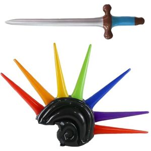 CHROMACRAFT 1 Morceau De Casque Gonflable De Fête Et 1 Morceau D'Épée Gonflable, Avec Une Forme À Pointes, Des Accessoires De Vacances, Une Coiffe De Carnaval, Des Accessoires Pour Cheveux S'Habillent. Publicité CHROMACRAFT 1 Morceau De Casque Gonflable De Fête Et 1 Morceau D'Épée Gonflable, Avec Une Forme À Pointes, Des Accessoires De Vacances, Une Coiffe De Carnaval, Des Accessoires Pour Cheveux S'Habillent. Publicité