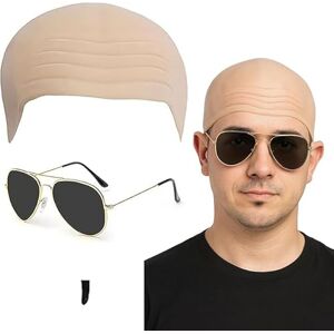 HTGWCG 3 Pièces Bonnet Chauve en Latex, Bonnet Chauve en Latex pour Maquillage, Lunettes Perruque Chauve en Latex pour Carnaval, Cosplay Cap Halloween Enfants Adultes Vêtements Accessoires - Publicité HTGWCG 3 Pièces Bonnet Chauve en Latex, Bonnet Chauve en Latex pour Maquillage, Lunettes Perruque Chauve en Latex pour Carnaval, Cosplay Cap Halloween Enfants Adultes Vêtements Accessoires - Publicité