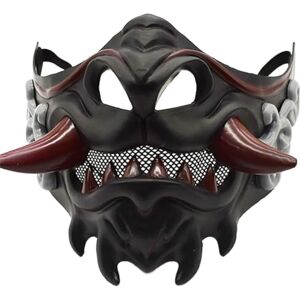 sodeber Demi-visage de diable samouraïs pour Halloween, carnaval, bal masqué japonais pour cosplay - Publicité sodeber Demi-visage de diable samouraïs pour Halloween, carnaval, bal masqué japonais pour cosplay - Publicité