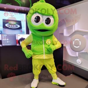 REDBROKOLY Costume de mascotte Dim Sum vert citron habillé avec un jogging et des montres intelligentes - Publicité