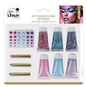 P'tit Clown 23351 Kit de Maquillage Festival Brillant Déguisement Adulte Make-up Peinture Corporelle Visage Lavable Non Toxique Carnaval, Halloween, Anniversaire, Cosplay - Publicité P'tit Clown 23351 Kit de Maquillage Festival Brillant Déguisement Adulte Make-up Peinture Corporelle Visage Lavable Non Toxique Carnaval, Halloween, Anniversaire, Cosplay - Publicité