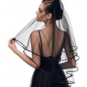 LFWZRY Voile de Mariage Mariée, Noir Voile de Mariage Courte 2 Couches avec Peigne, Voile de Mariage Mariée en Tulle pour Déguisements de Soirées Fête Reprises de Banquet Halloween Bachelor Party - Publicité LFWZRY Voile de Mariage Mariée, Noir Voile de Mariage Courte 2 Couches avec Peigne, Voile de Mariage Mariée en Tulle pour Déguisements de Soirées Fête Reprises de Banquet Halloween Bachelor Party - Publicité