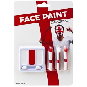 SHATCHI Peinture visage Angleterre avec couleur blanche et rouge pour le visage, accessoires de maquillage pour adultes, coupe du monde de football, événements, célébrations, fêtes - Publicité SHATCHI Peinture visage Angleterre avec couleur blanche et rouge pour le visage, accessoires de maquillage pour adultes, coupe du monde de football, événements, célébrations, fêtes - Publicité