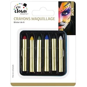 P'tit Clown 90470 Lot de 6 Crayons Gras Maquillage Visage Make-up Enfant Adulte Peinture Corporelle Lavable Non Toxique Halloween, Carnaval, Anniversaire, Cosplay, Kermesse, Festif - Publicité P'tit Clown 90470 Lot de 6 Crayons Gras Maquillage Visage Make-up Enfant Adulte Peinture Corporelle Lavable Non Toxique Halloween, Carnaval, Anniversaire, Cosplay, Kermesse, Festif - Publicité