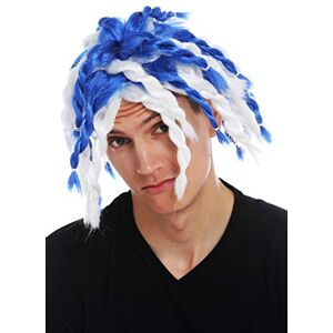WIG ME UP 69007-P68-C3 Perruque Carnaval Perruque de Fan Hommes Femmes Bleu Blanc tressé Rasta Dreadlocks Longeur d'épaules - Publicité WIG ME UP 69007-P68-C3 Perruque Carnaval Perruque de Fan Hommes Femmes Bleu Blanc tressé Rasta Dreadlocks Longeur d'épaules - Publicité