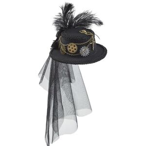 Cazqgoy Accessoires steampunk, chapeaux steampunk pour femmes, avec voile, chapeau punk victorien, chapeau de costume d'Halloween - Publicité Cazqgoy Accessoires steampunk, chapeaux steampunk pour femmes, avec voile, chapeau punk victorien, chapeau de costume d'Halloween - Publicité
