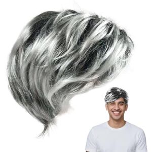 SNBUHA Perruques de Vieil Homme, Perruques Hommes,Costume de Grand père, Perruque de Cheveux Courts Naturels, pour Usage Quotidien, Perruque de Professeur Mad Scientist, pour Halloween Carnaval Cosplay Fête - Publicité SNBUHA Perruques de Vieil Homme, Perruques Hommes,Costume de Grand père, Perruque de Cheveux Courts Naturels, pour Usage Quotidien, Perruque de Professeur Mad Scientist, pour Halloween Carnaval Cosplay Fête - Publicité