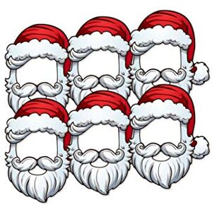 STAR CUTOUTS SMP368 Lot de 6 masques de Père Noël à visage ouvert Devenir père parfait pour le bureau, les fêtes de Noël, les salles du personnel et les événements, uni, multicolore, régulier - Publicité STAR CUTOUTS SMP368 Lot de 6 masques de Père Noël à visage ouvert Devenir père parfait pour le bureau, les fêtes de Noël, les salles du personnel et les événements, uni, multicolore, régulier - Publicité