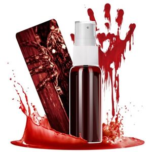 Morzejar Faux sang vampire Halloween Makeup Faux spray de sang pour vêtements visage corps couleur réaliste éclaboussures de sang Halloween pour maquillage zombie vampire cosplay - Publicité Morzejar Faux sang vampire Halloween Makeup Faux spray de sang pour vêtements visage corps couleur réaliste éclaboussures de sang Halloween pour maquillage zombie vampire cosplay - Publicité