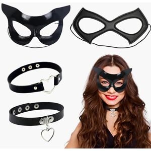 PYSEOSISE Masque Catwoman et Collier Set, 4 Pièces Costume de Chat pour Femme, Masque de Chat Collier Cuir Réglable Déguisement Chat Femme pour Halloween Carnaval Cosplay Fête - Publicité PYSEOSISE Masque Catwoman et Collier Set, 4 Pièces Costume de Chat pour Femme, Masque de Chat Collier Cuir Réglable Déguisement Chat Femme pour Halloween Carnaval Cosplay Fête - Publicité