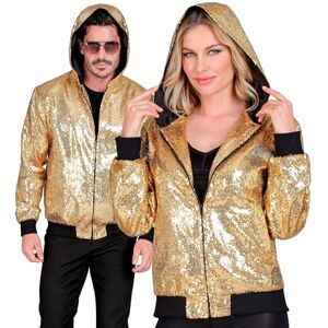 Veste bomber dorée à capuche et sequins - Manteau - Publicité Veste bomber dorée à capuche et sequins - Manteau - Publicité