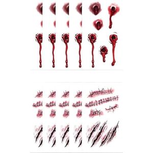 DERAYEE 10 FeuillesTatouages Temporaires Halloween,Autocollants Cicatrices Fausse Gale pour Cosplay Maquillage Fête - Publicité DERAYEE 10 FeuillesTatouages Temporaires Halloween,Autocollants Cicatrices Fausse Gale pour Cosplay Maquillage Fête - Publicité