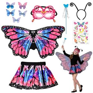 Kuvarix Ailes de Papillon Déguisement Enfant, 11pcs Deguisement Papillon Fille avec Masque Couvre-Chefs Autocollants Pince à Cheveux Baguette Magique, Deguisement Papillon pour Halloween Carnaval Cosplay - Publicité Kuvarix Ailes de Papillon Déguisement Enfant, 11pcs Deguisement Papillon Fille avec Masque Couvre-Chefs Autocollants Pince à Cheveux Baguette Magique, Deguisement Papillon pour Halloween Carnaval Cosplay - Publicité