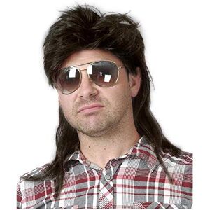 EHOTER Perruque Mulet Homme Des Années 80 Perruque Hommes Blonde Mulet Longue Perruque De Cheveux Synthétiques Cosplay Proll Punk Popstar Perruque Pour Carnaval Halloween (Brun foncé) - Publicité EHOTER Perruque Mulet Homme Des Années 80 Perruque Hommes Blonde Mulet Longue Perruque De Cheveux Synthétiques Cosplay Proll Punk Popstar Perruque Pour Carnaval Halloween (Brun foncé) - Publicité