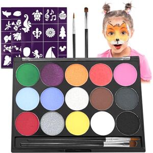 Lectorias peinture corporelle, 15 Couleurs Kit peinture visage, Avec 2 Pinceaux, 40 Pochoir, Lavable, Maquillage Enfants Carnaval/Halloween/Noël/Cosplay/Fête D'anniversaire/Soirées à Thème - Publicité Lectorias peinture corporelle, 15 Couleurs Kit peinture visage, Avec 2 Pinceaux, 40 Pochoir, Lavable, Maquillage Enfants Carnaval/Halloween/Noël/Cosplay/Fête D'anniversaire/Soirées à Thème - Publicité