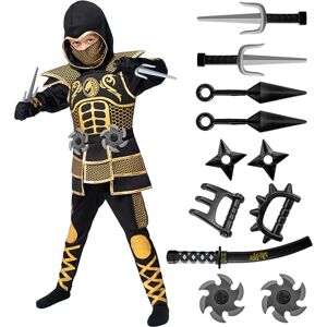 Spooktacular Creations Costume de Ninja Doré pour Garçons, Costume de Ninja pour Enfants avec Armure Dorée et Motifs pour Halloween Costume de Ninja Dress Up Party-M - Publicité Spooktacular Creations Costume de Ninja Doré pour Garçons, Costume de Ninja pour Enfants avec Armure Dorée et Motifs pour Halloween Costume de Ninja Dress Up Party-M - Publicité