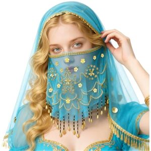 Baisdan Voile de Visage Danse du Ventre avec Paillettes et Perles, Accessoire de Déguisement pour Halloween, Cosplay et Carnaval pour Femme Bleu ciel - Publicité Baisdan Voile de Visage Danse du Ventre avec Paillettes et Perles, Accessoire de Déguisement pour Halloween, Cosplay et Carnaval pour Femme Bleu ciel - Publicité