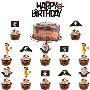 Kawailay 25 tops à gâteau sur le thème des pirates Gâteau décoration pirate joyeux anniversaire gâteau tops voile nautique cupcakes dessert tops garçons enfants Décoration pour fête d'anniversaire - Publicité Kawailay 25 tops à gâteau sur le thème des pirates Gâteau décoration pirate joyeux anniversaire gâteau tops voile nautique cupcakes dessert tops garçons enfants Décoration pour fête d'anniversaire - Publicité