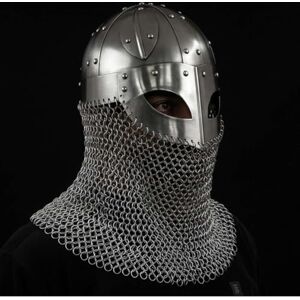 Nautical Replica Hub HistoricalMuseum Casque de viking fermé armure médiévale avec chaîne et béquille - Publicité Nautical Replica Hub HistoricalMuseum Casque de viking fermé armure médiévale avec chaîne et béquille - Publicité